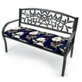 thumbnail image 2 of Jordan Manufacturing 48" x 19.5" Rose Garden Navy Floral Rectangular Outdoor Settee Swing Bench Cushion with Ties, 2 of 10