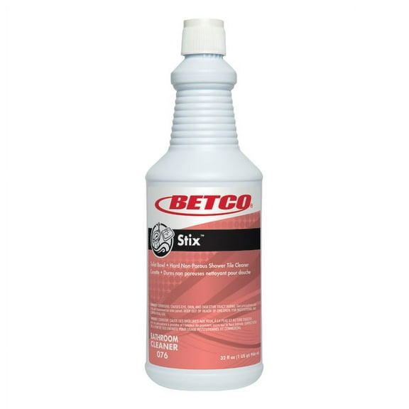 Betco® Stix™ Bathroom Cleaner, Cherry-Almond Scent, 1-Quart, Pack Of 12