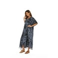 thumbnail image 4 of Beautybatik Grey Women Hippie Tie Dye Caftan Kaftan Loungewear Maxi Plus Size Long Dress 4X, 4 of 6