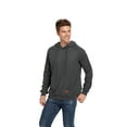 thumbnail image 2 of VICT POPU Men's Casual Hooded Pullover, Long-Sleeved Plaid Jacquard Large-Pocket hoodie, Solid Color Simple Hooded Sweatshirt，Dark Grey，L, 2 of 5