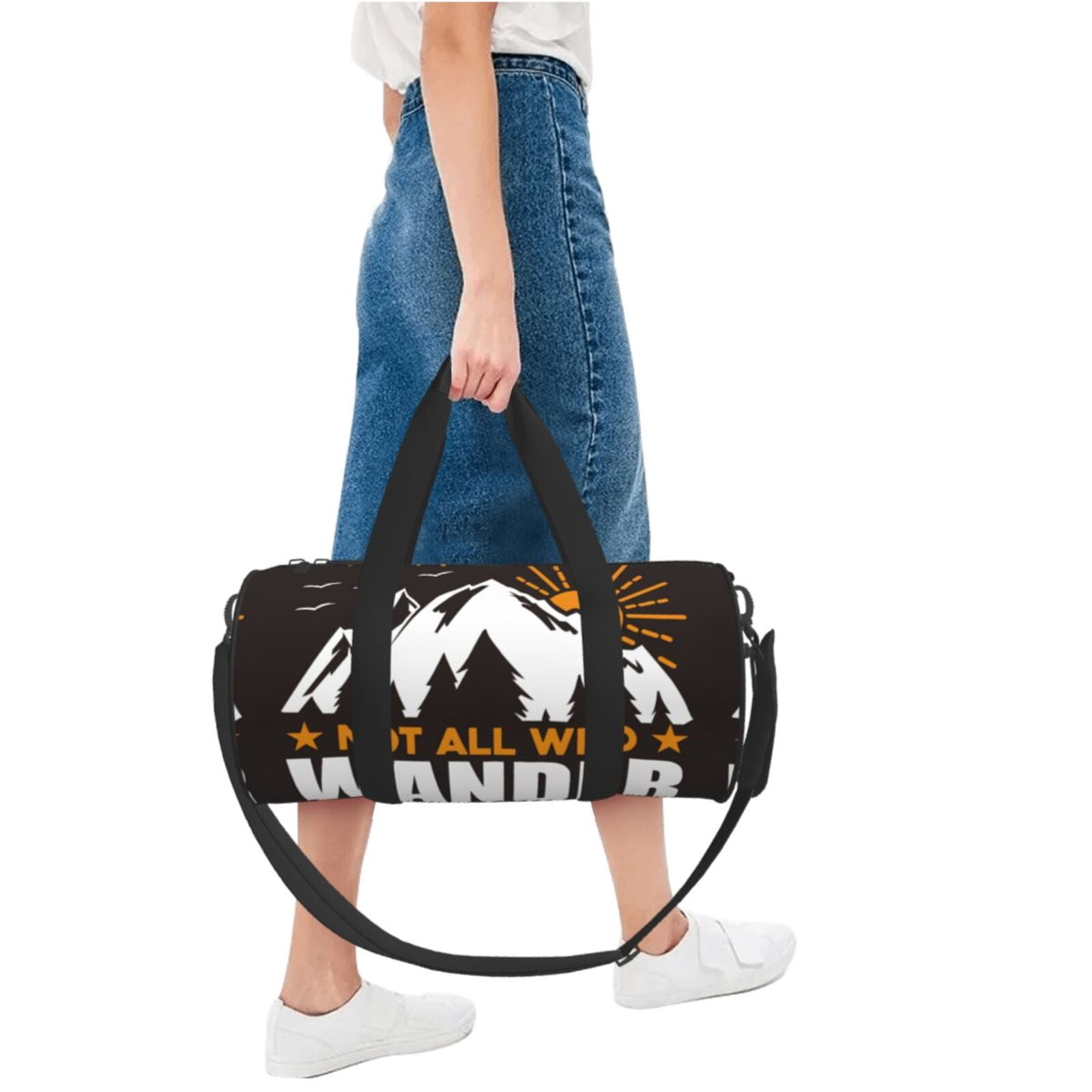 Vsdgher Not All Who Wander Are Lost4 45L Foldable Duffel Bag, Sports Gym Bag,Overnight Bag, Portable Weekender Bag for Airplanes