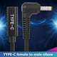 thumbnail image 1 of Adaptador Usb C Adaptador De Conector De Cc Pd Usb C Hembra A Ángulo Recto (Punta Negra De 4,0X1,7 Mm), 1 of 7