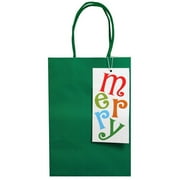 Holiday Time Christmas Small Gift Bag, Green Merry
