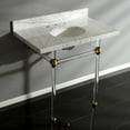 thumbnail image 4 of Kingston Brass KVPB36MA0 Templeton 36" Oval Marble Wall Mounted Bathroom Console - Carrara, 4 of 6