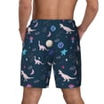 thumbnail image 4 of Haiem Space Dinosaur Mens Swim Trunks with Compression Liner 2 in 1 Swimming Shorts Stretch Swimwear Quick Dry,Board Shorts-XX-Large, 4 of 9