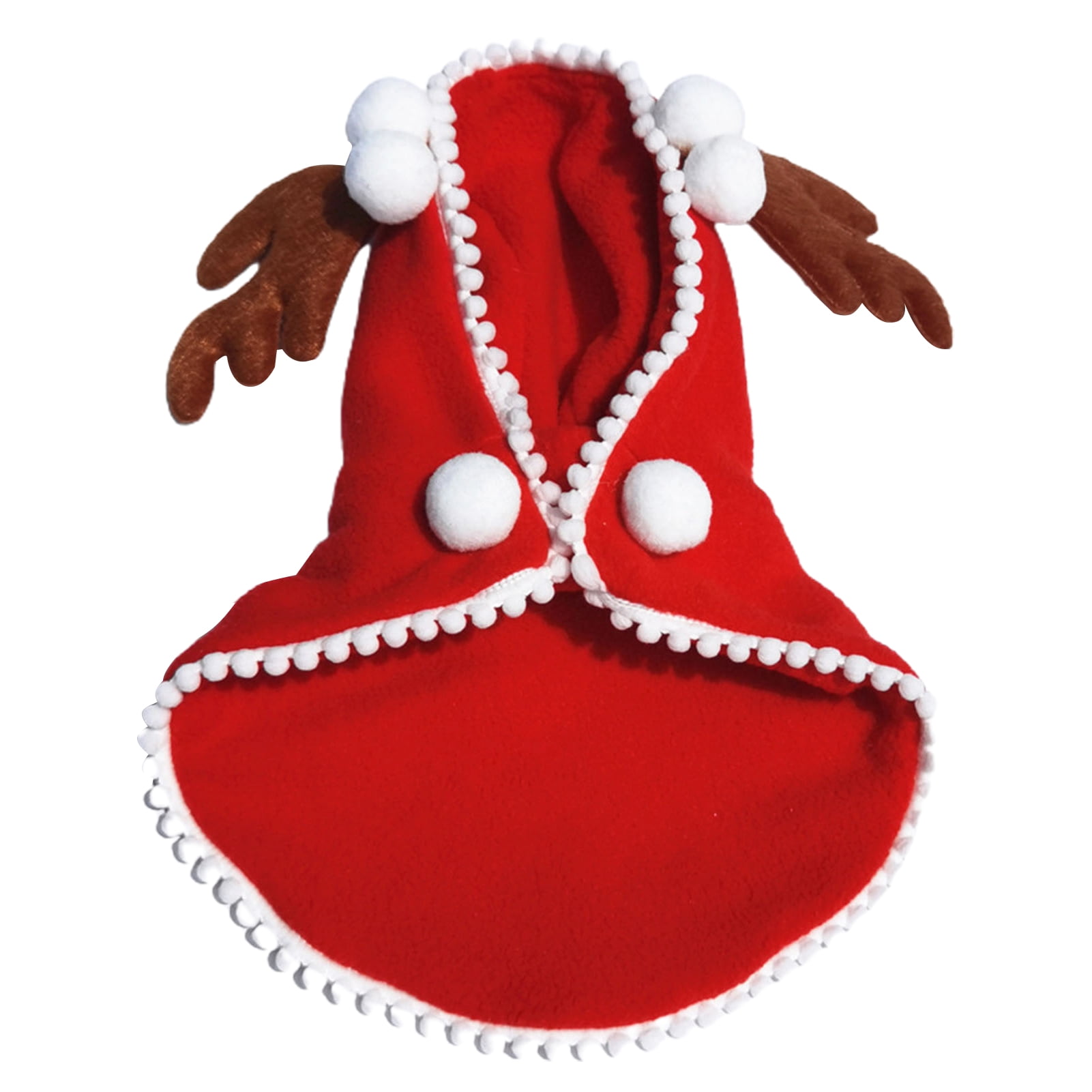 TOPOINT Pet Christmas Costume Poncho Cape With Hat Santa Claus Cloak