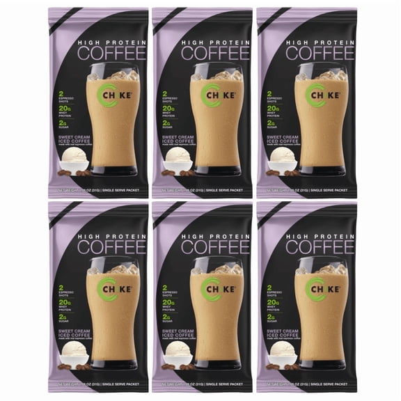 Chike Nutrition High Protein Iced Coffee Single Packets (6-Pack) Flavor: Sweet Cream