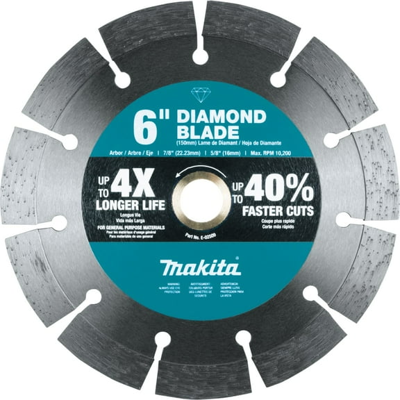 Makita E-02509 6" Diamond Blade - Segmented, General Purpose Cutting Blade