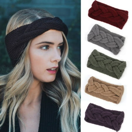 New Women Crochet Bow Turban Knitted Head Wrap Headband Winter Ear Hair Band (Best Crochet Hair Brand)