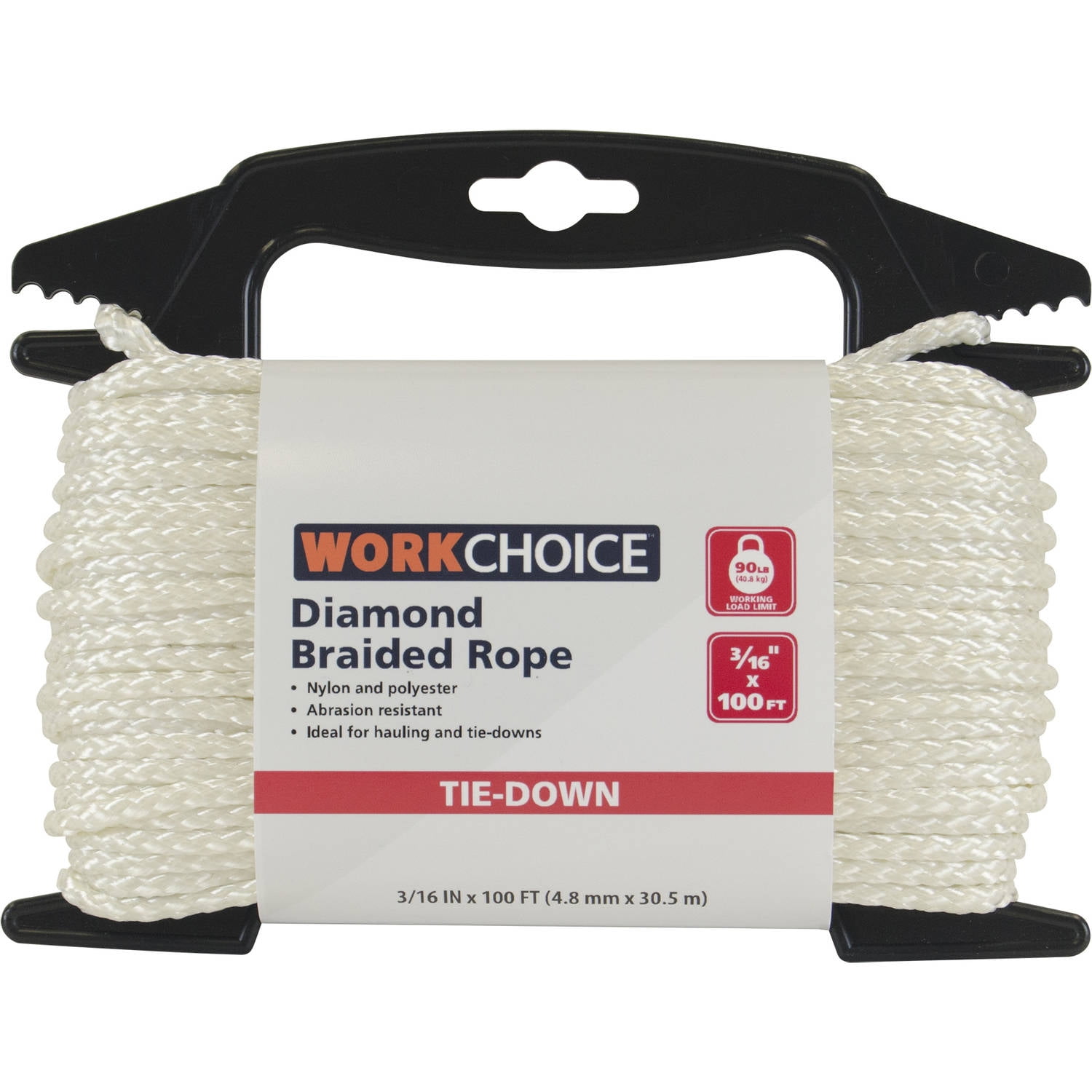 3/16" x 100' Nylon Diamond Braided Rope