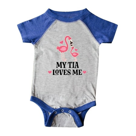 

Inktastic My Tia Loves Me Niece Flamingo Gift Baby Girl Bodysuit