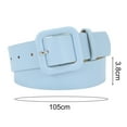 thumbnail image 6 of Skymirror Women Belt Multi Holes Adjustable Length Square Buckle Faux Leather Waistband Jeans Dress Coats Candy Color Belt, 6 of 8