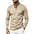 thumbnail image 2 of StSilkitty Men's Long Sleeve Shirts Lightweight Crewneck 3 Buttons T-Shirts Loose Casual Comfy Pullover Tops, 2 of 7