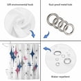 thumbnail image 3 of Red Blue Diamond Shower Curtain, Waterproof Shower Curtains for Bathroom, Modern Geometric Middle Century White Washable Fabric Bathtub Curtain Set Bath Decor with 12 Hooks Extra Long 72"x96", 3 of 6