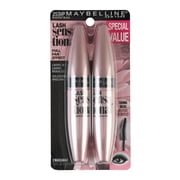Maybelline Lash Sensational Washable Mascara Makeup, Blackest Black, 2 Count
