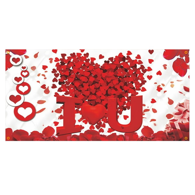 Happy Valentines Day 71x35 Inch | Valentines Day Backdrop for Valentines Day Decor | Valentines Backdrop for Valentines Banner Decorations