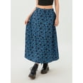 thumbnail image 5 of Yunliwuli Women's Floral Print Midi Skirt, Elastic High Waist Casual A-Line Skirt for Party Club, 5 of 10