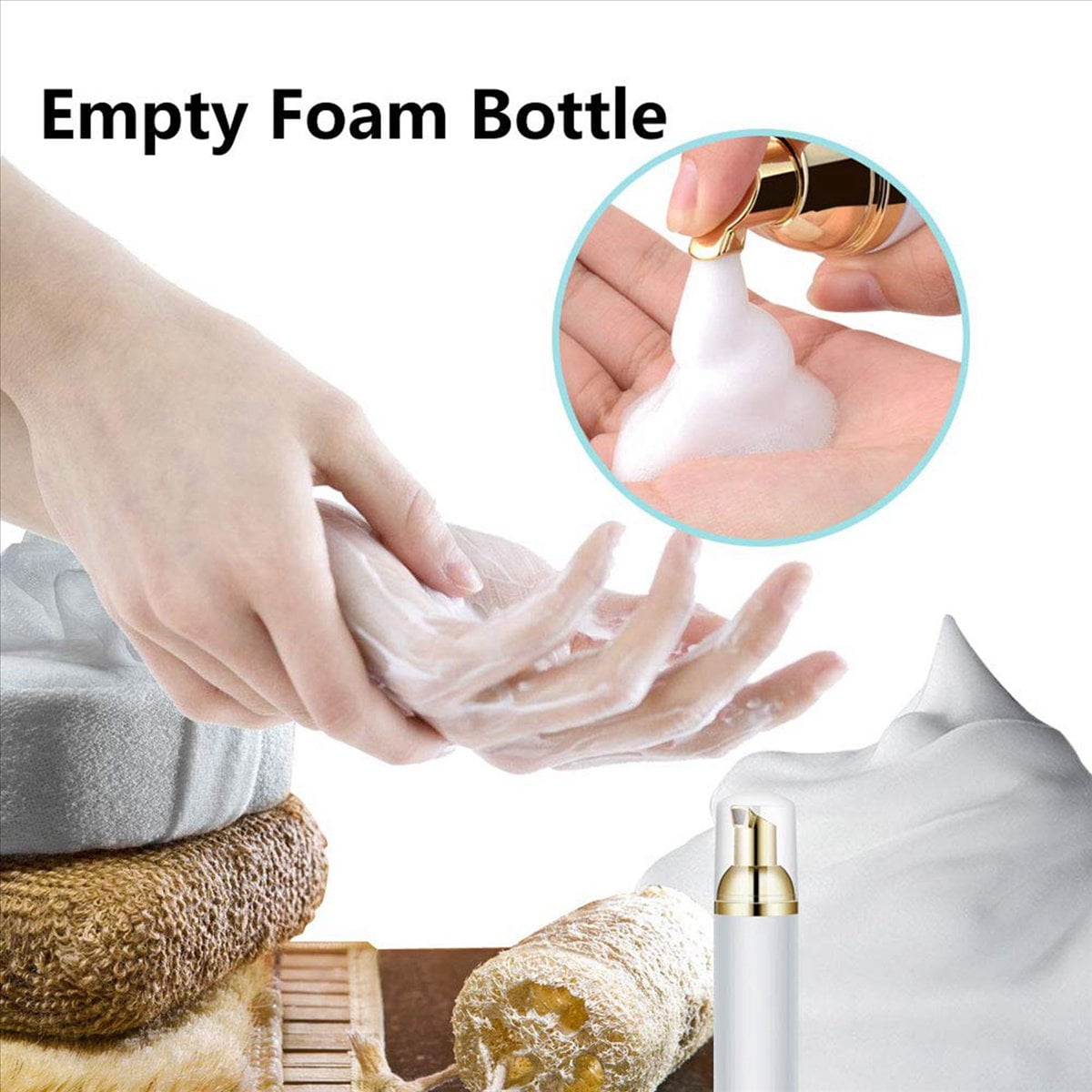 50Ml Empty Bottles Travel Soap Bottles Plastic Foam Dispenser Bottles Foam Soap Pump Dispensers Cleaning,Travel 60Pcs