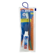 Dr. Fresh TSA Compliant Travel Kit, Soft Bristle Toothbrush and Cap, Toothpaste