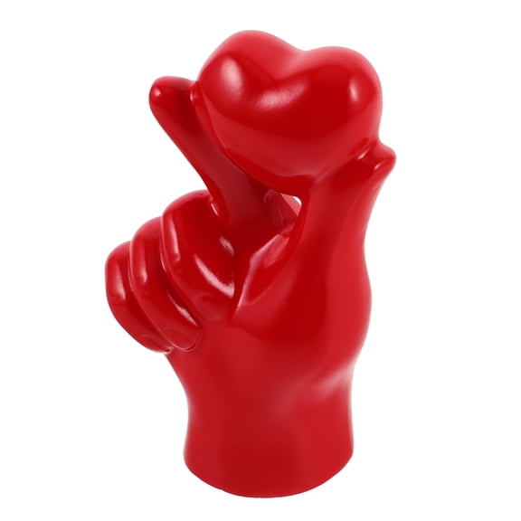 FRCOLOR Heart Gesture Figurine Resin Heart Hand Statues Love Hand Sign Decor Home Collectible Figurines Heart Hand Valentine's Day Ornament for Wedding Office Desk Table