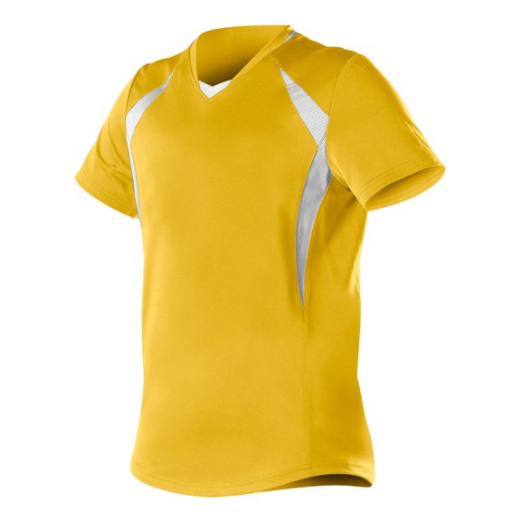 Girls' Short Sleeve Fastpitch Jersey - S / Gold/ White
