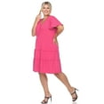 thumbnail image 2 of White Mark Robe à Manches Courtes Col en V pour Femmes Grande Taille, 2 of 5