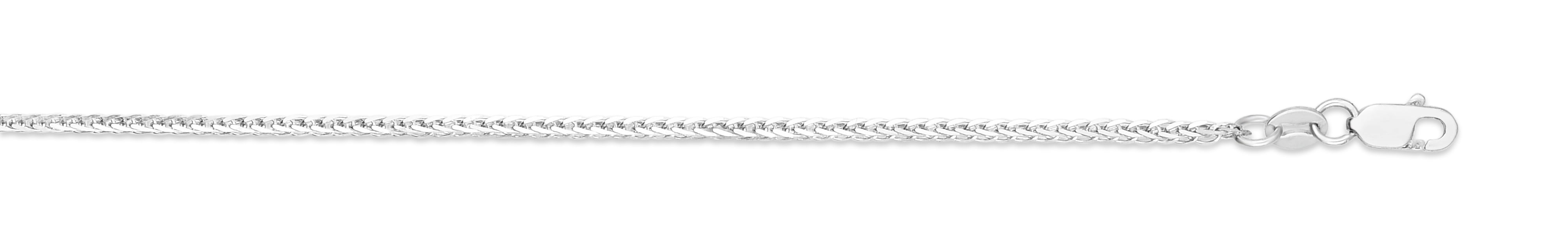 14K White Gold 18in 1.8 mm Square Wheat Chain with Lobster Clasp