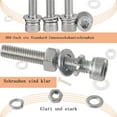 thumbnail image 4 of 304 Stainless Steel 520pcs Nuts and Bolts Assortment Kit, M3-M6 Metric Bolt Assortment for Longevity, 4 of 5