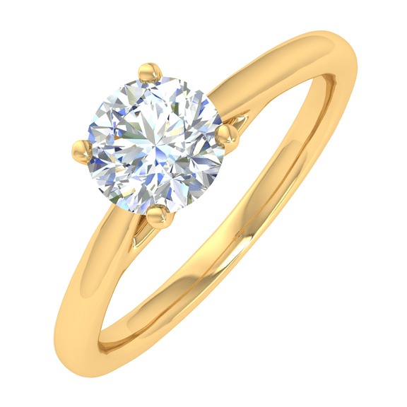 1/3 Carat Diamond Engagement Ring in 14K Yellow Gold (Ring Size 10)