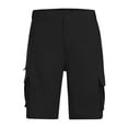 thumbnail image 4 of TQWQT Mens Cargo Shorts Summer Knee Length Elastic Waist Bermuda Shorts with 6 Pockets Big and Tall Black L, 4 of 5