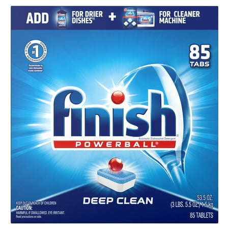 Finish All in 1 Powerball Fresh, 85ct, Dishwasher Detergent (Best Dishwasher Soap For Soft Water)