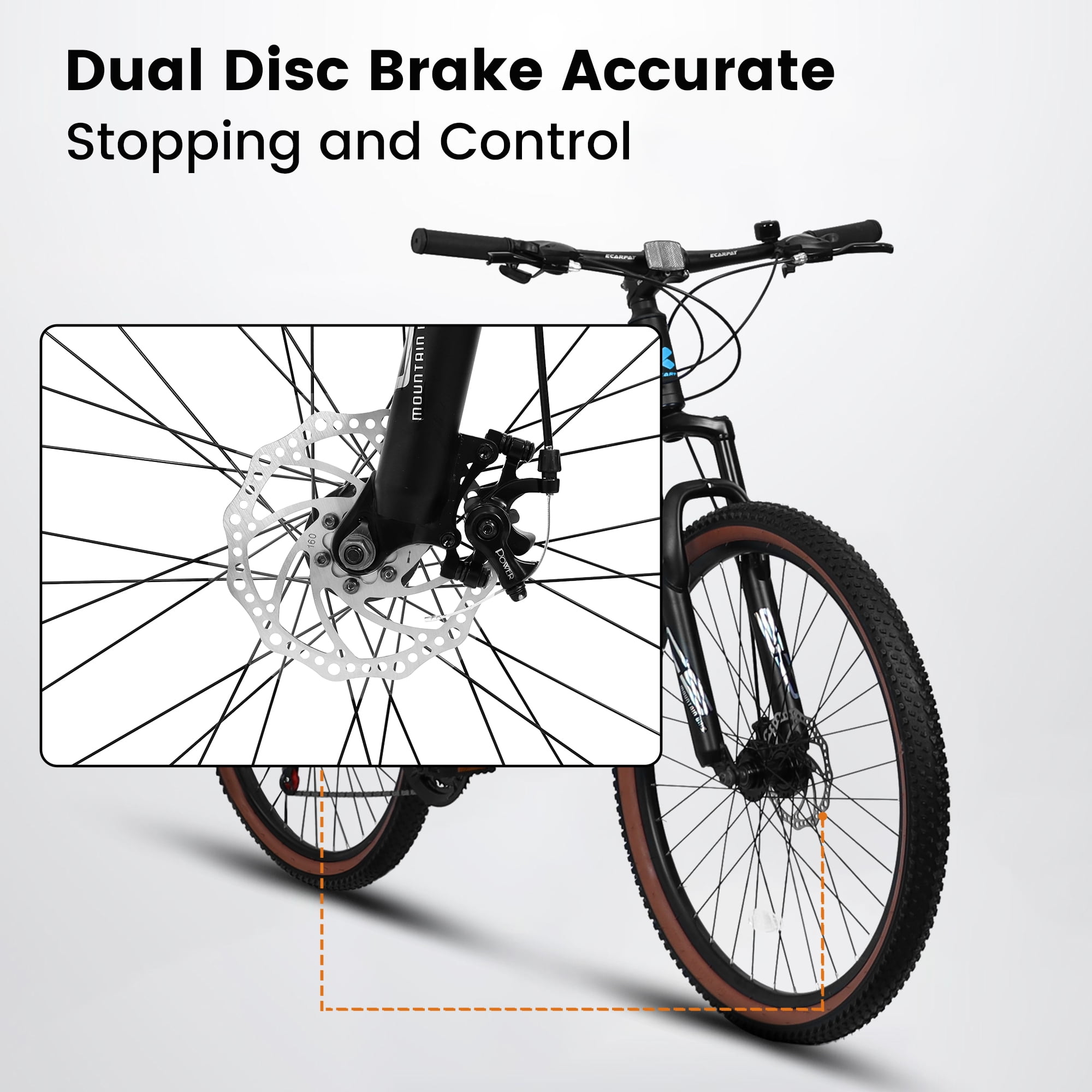 Ambifirner 27 Inch Mountain Bike, 21-Speed Disc Brake Trigger Transmission, Aluminum Frame Unisex Mountain Bike