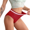 thumbnail image 1 of WZXFASHION Culottes Taille Haute Sans Coutures pour Femmes Entrejambe en Coton Abdomen Filles Aguichant Respirantes Sans Coutures Culottes pour Dames Culottes pour Femmes Rouges G, 1 of 7