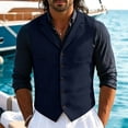 thumbnail image 2 of Jerdar Men's Solid Lapel Waistcoat, Single Breasted Multi Pocket Sleeveless Vest Formal Casual Suit Vest for Wedding Party, 2 of 7