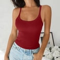 thumbnail image 2 of UPPADA Women's Scoop Neck Ribbed Tank Tops Workout Sleeveless Shirts Summer Casual Flowy Fitted Cami Shirt,Tank Tops for Women 2025 Pack Red,XXL, 2 of 6