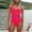 Red, variant on Women's Cute One Piece Swimsuit Flower Hollow Side Ruched V Neck Cutout Tummy Control Bathing Suit Swimwear
