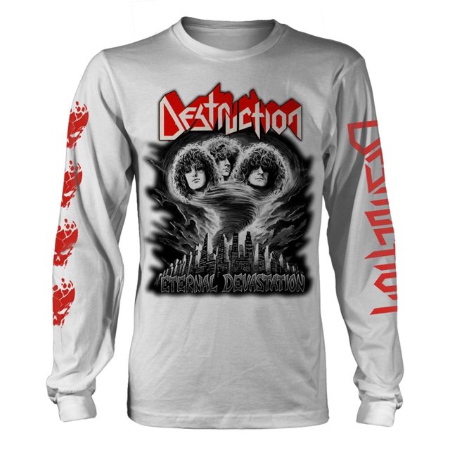 Destruction - Camiseta Eternal Devastation de Manga Larga para Adultos Unisex (Blanco)