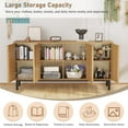 thumbnail image 3 of BeesClover Sideboard Buffet Cabinet with Storage, Wooden Storage Cabinet with Fluted Doors and Adjustable Shelf, Freestanding Coffee Bar for Kitchen, Dining Room, 3 of 8
