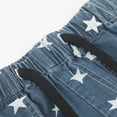 thumbnail image 5 of vigerkar Denim Shorts for Women High Waisted Drawstring Star Prints Raw Hem Jean Shorts Blue, L, 5 of 9