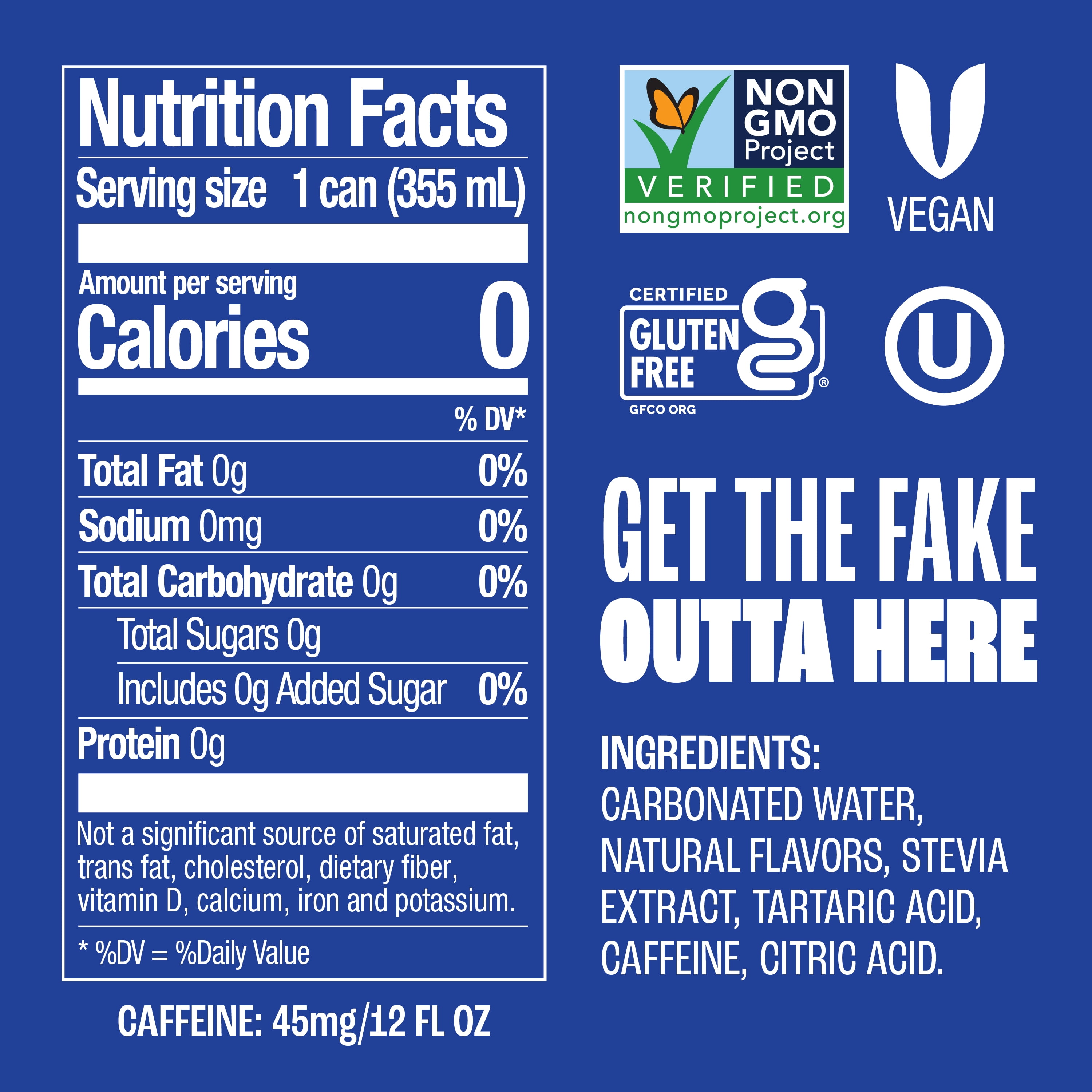Zevia Zero Sugar Cola Soda Pop, 12 fl oz, 24 Pack of Cans