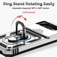 thumbnail image 6 of For Google Pixel 10a 6.3" Slim Fit With Slide Camera Cover & Rotated Ring Kickstand,Shockproof Phone Case,Siver,For Google Pixel 10a, 6 of 9