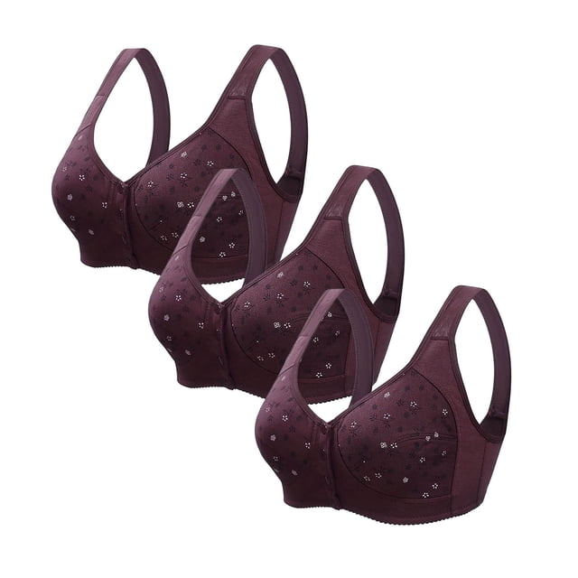 Bras for Women, 3PC Womans Plus Size Printing Comfortable Bra Underwear