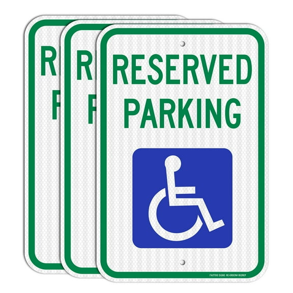 Reserved Parking Sign,(3 Pack) 18 x 12 Engineer Grade Reflective Sheeting Rust Free Aluminum