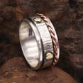 thumbnail image 2 of JewelsTrezoro Sterling Silver 925 Spinner Ring Meditation Ring Men Women Handmade Ring All Sizes Gift Item Jewelry TSR10A (US-11.5), 2 of 5