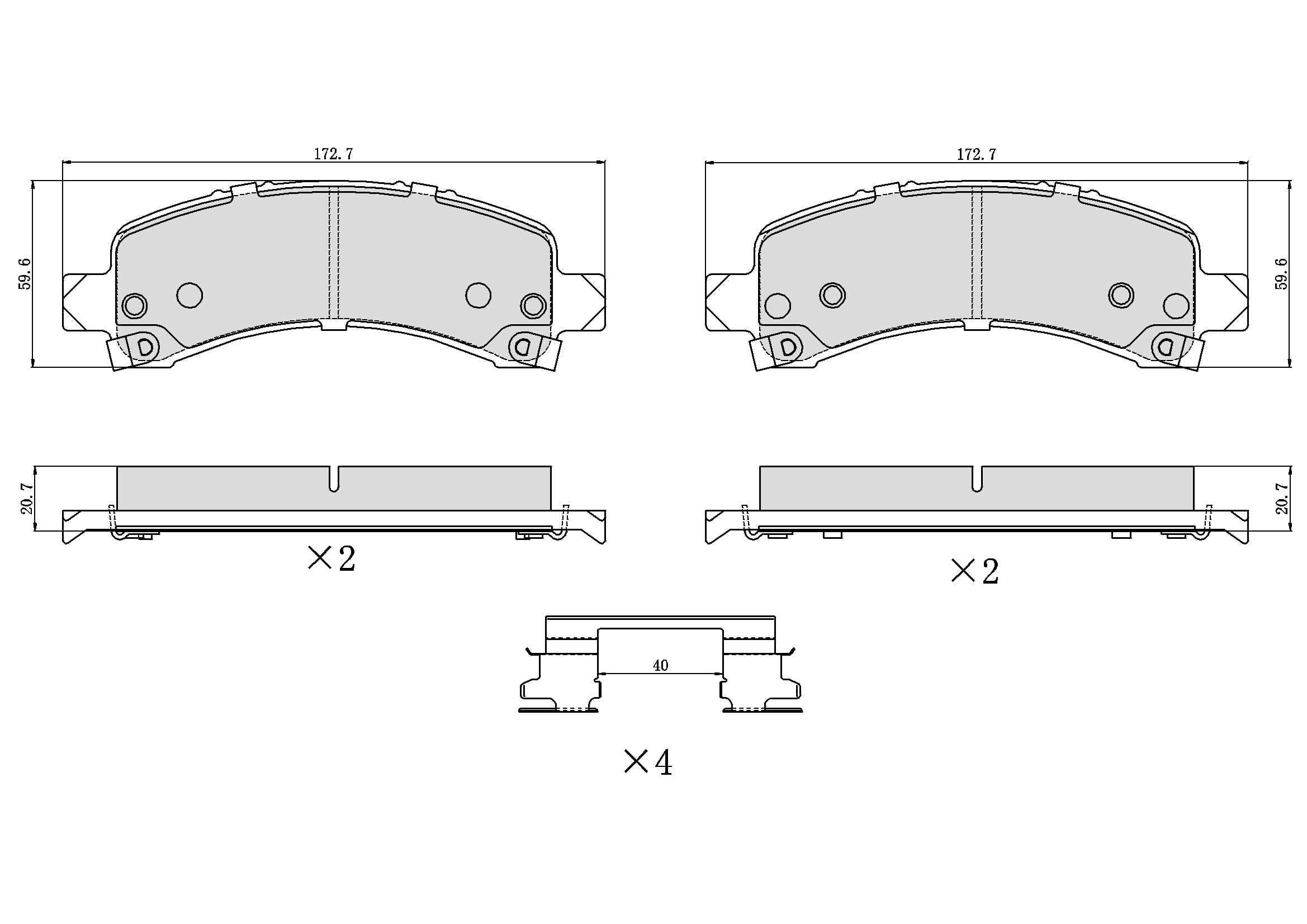 Winstop Brake Pad Set, Rear WS.0974.0.C, Chevrolet Express 2500 2020-2003