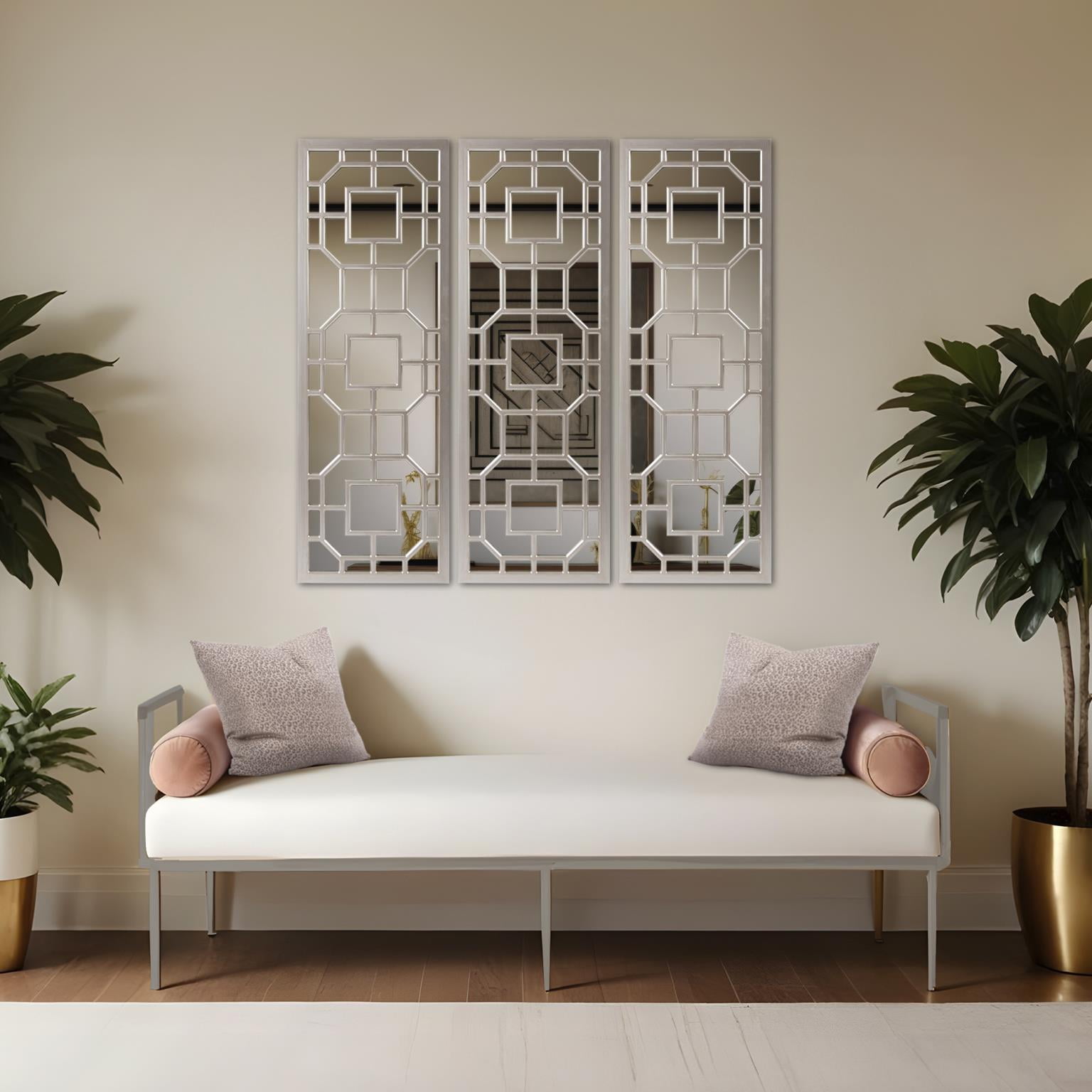 Tyler Dillon Rectangular Contemporary Aldrich Wall Mirror 15.75"W x 46.5"H