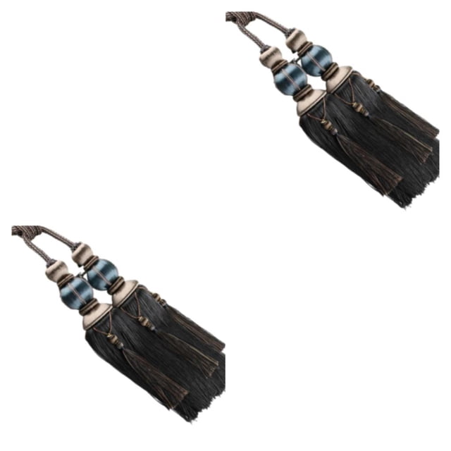 Baohd 2pcs Haut Pompon de Rideau Facile à et Excellent Décor pour une Large Application Rideaux de Polyester Suspendus Haut Bleu Foncé 2Set