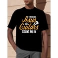 thumbnail image 1 of [Cotton Jesus Guitar Tee] 100% Cotton Jesus & Guitar Graphic Tee for Men - Casual & Sporty Round Neck T-Shirt - Sizes S to 3XL, 1 of 5