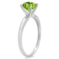 thumbnail image 4 of 3ct round cut green natural peridot 14k white gold anniversary engagement ring size 10.25, 4 of 6