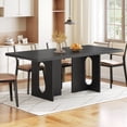 thumbnail image 2 of HOOBRO 63-Inch Dining Table for 4-6 People, Rectangular Kitchen Table with Thickened Top & Floor-Protective Pads for Dining Room, Black BB36CZ01, 2 of 8